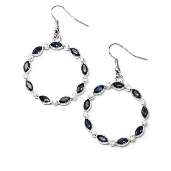 Paparazzi Jewelry Accessories - Crystal Circlets - Blue Earrings - Vintage - Picture 2 of 4